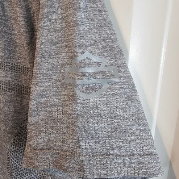 Harley Davidson Activewear Shirt Mens Size Large Grey Stretch Gym Biker - Picture 4 of 8